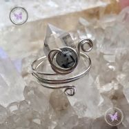 Tourmaline Quartz Sterling Silver Wire Wrapped Ring